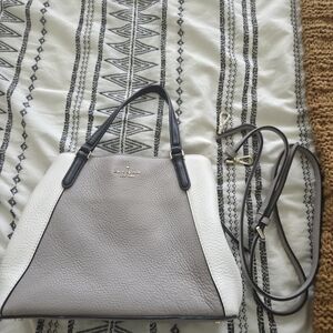 Kate Spade Two-Tone Gray and White Shoulder Bag